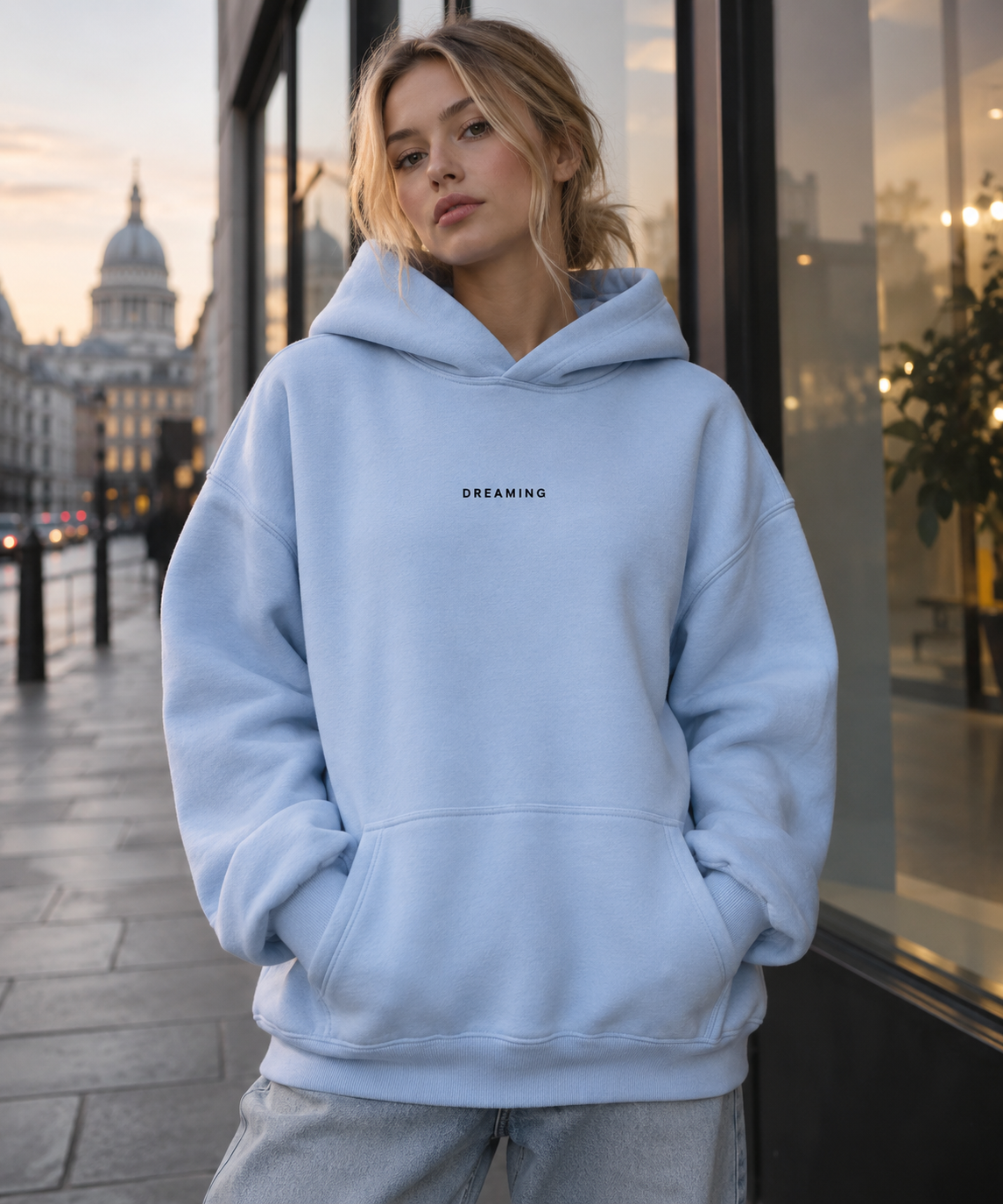 Pale sky HUSHLY hoodie DREAMING